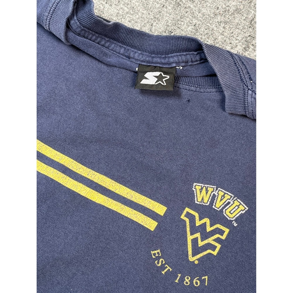 Vintage Starter WVU‎ Mountaineers T Shirt West Virginia University Navy